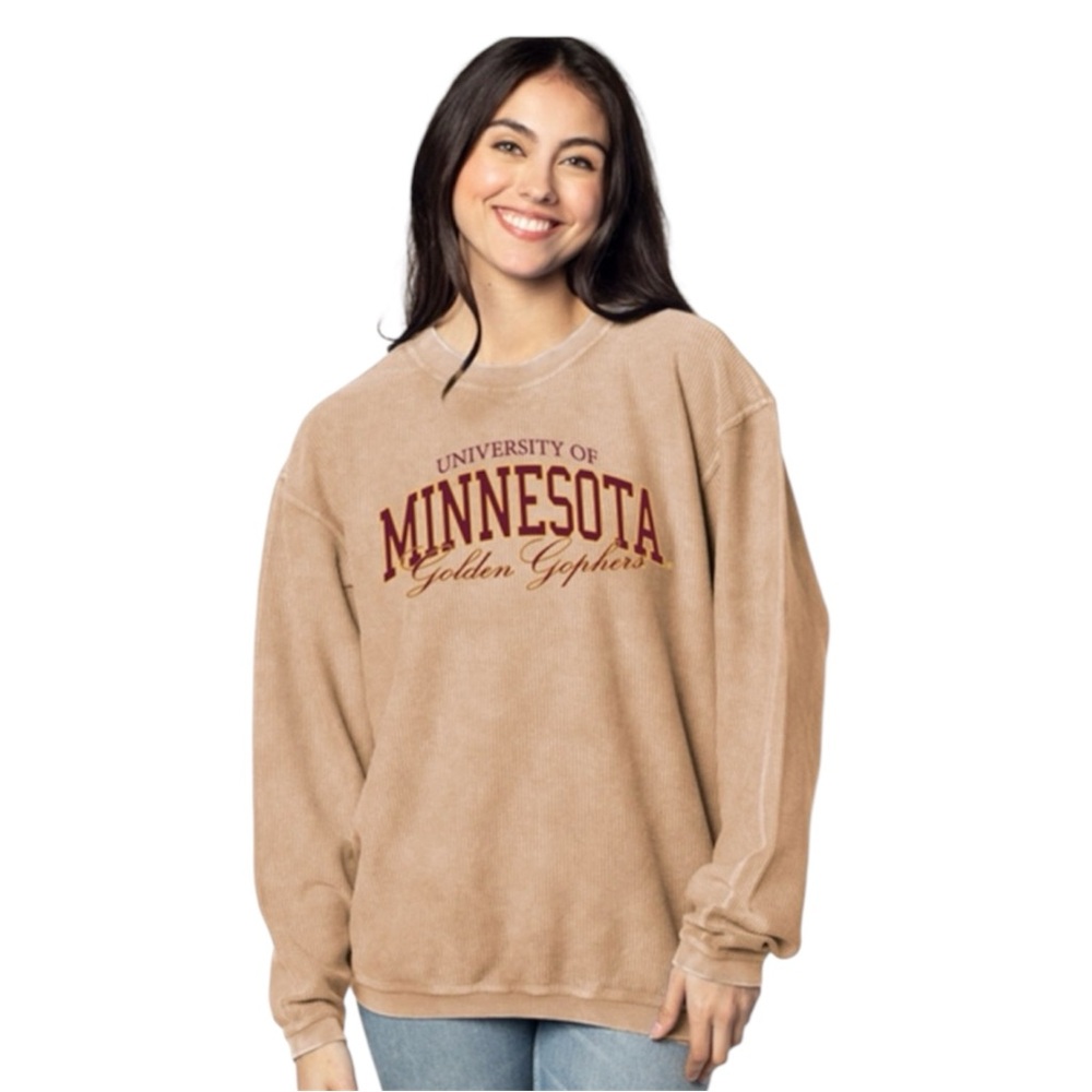 NWOT Chicka-d Women's Corded Cotton Pullover Sweater Size S Minnesota Gophers